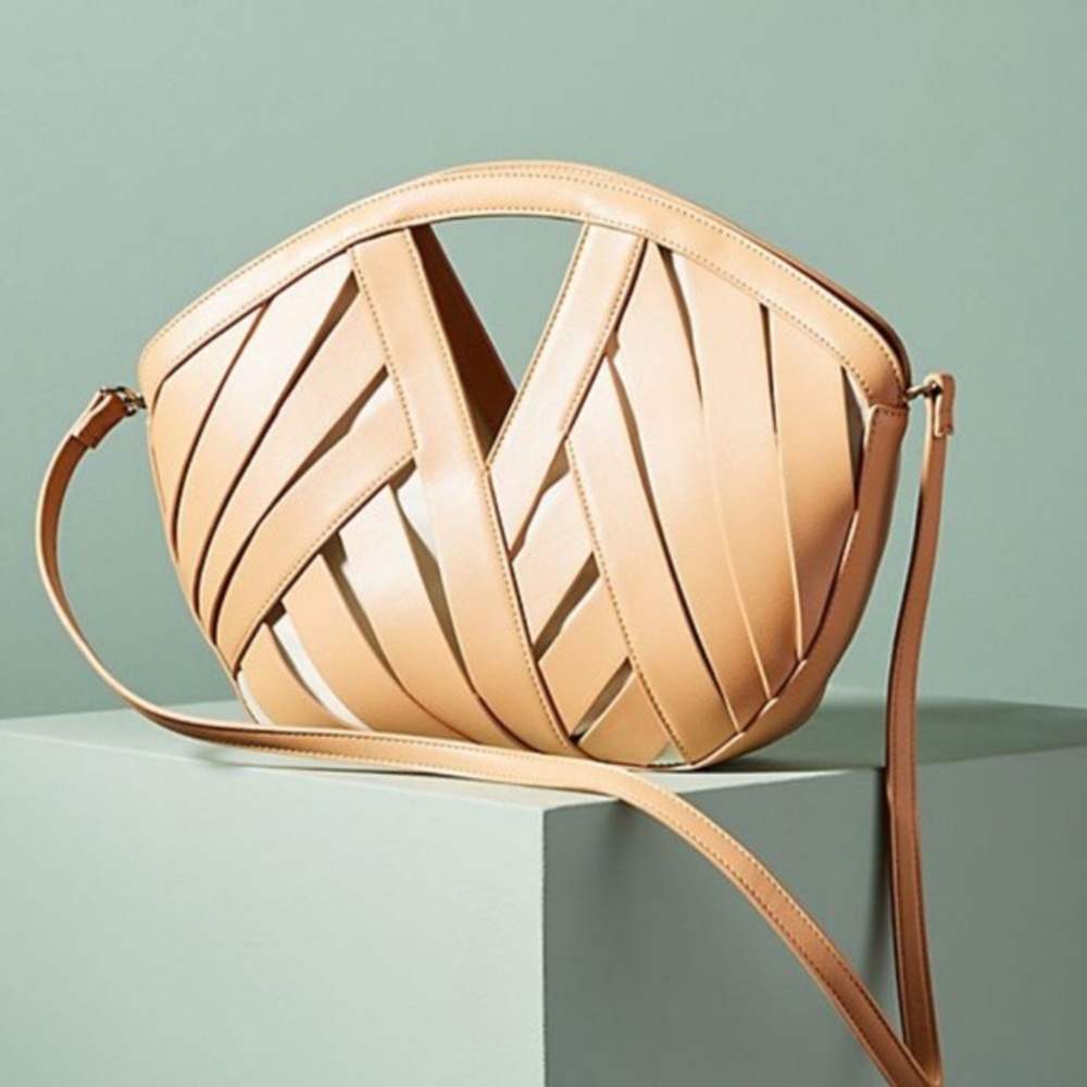 Anthropologie petite woven basket bag NWOT